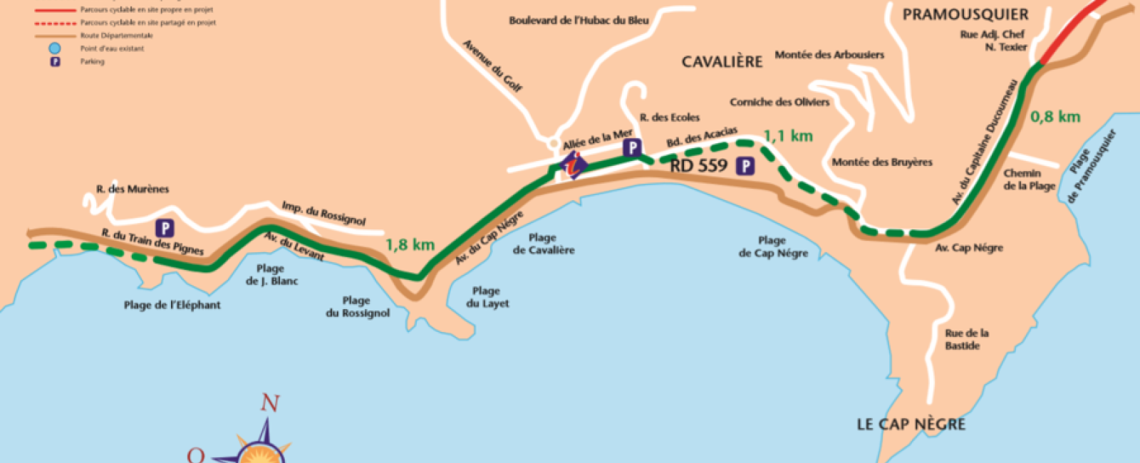 Plan vélo Lavandou est