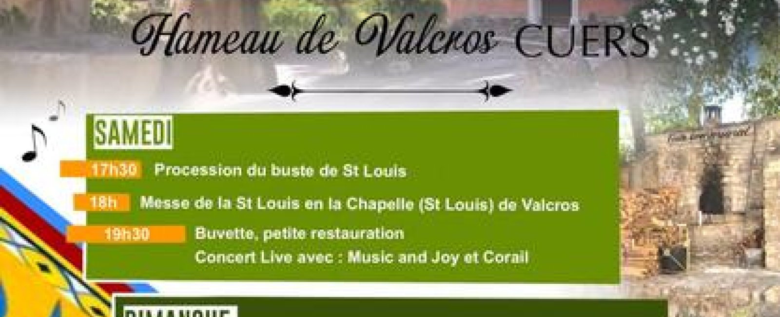 Fête de la Saint Louis au Hameau de Valcros
