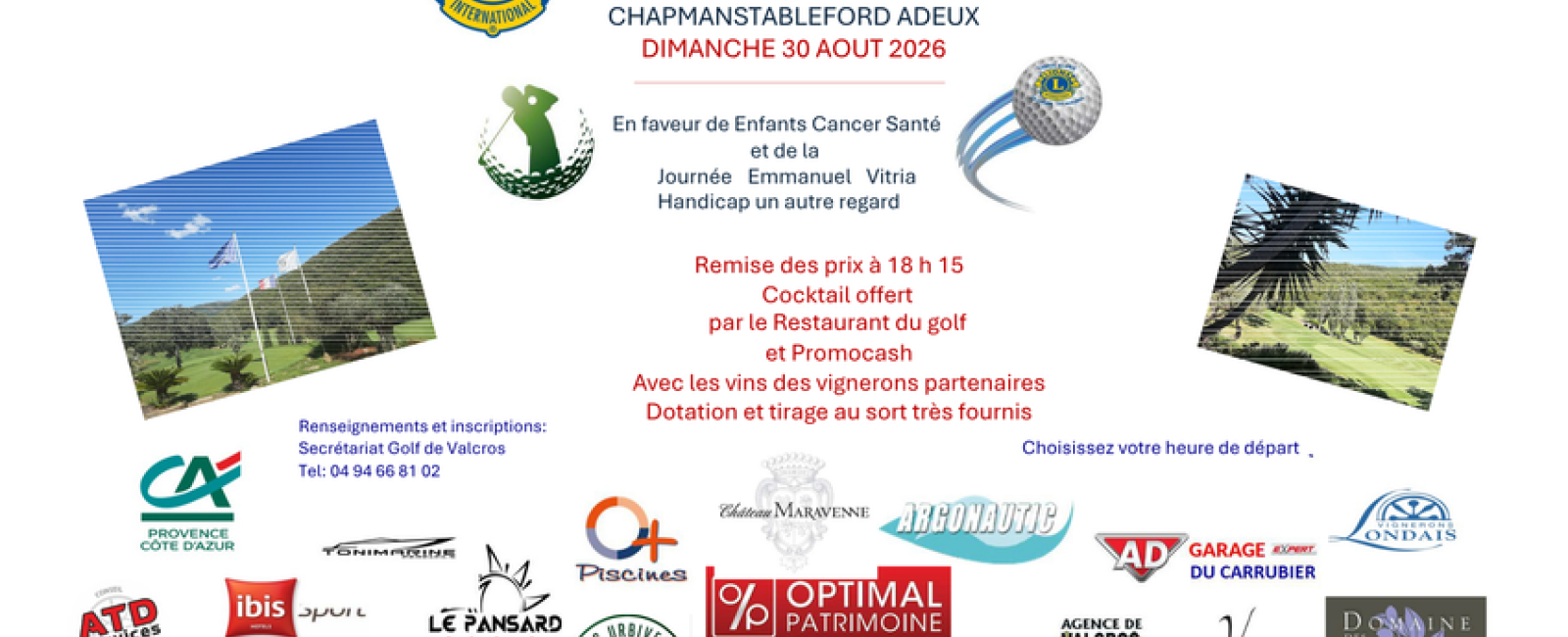 Tournoi de Golf scramble à 2 au Golf de Valcros