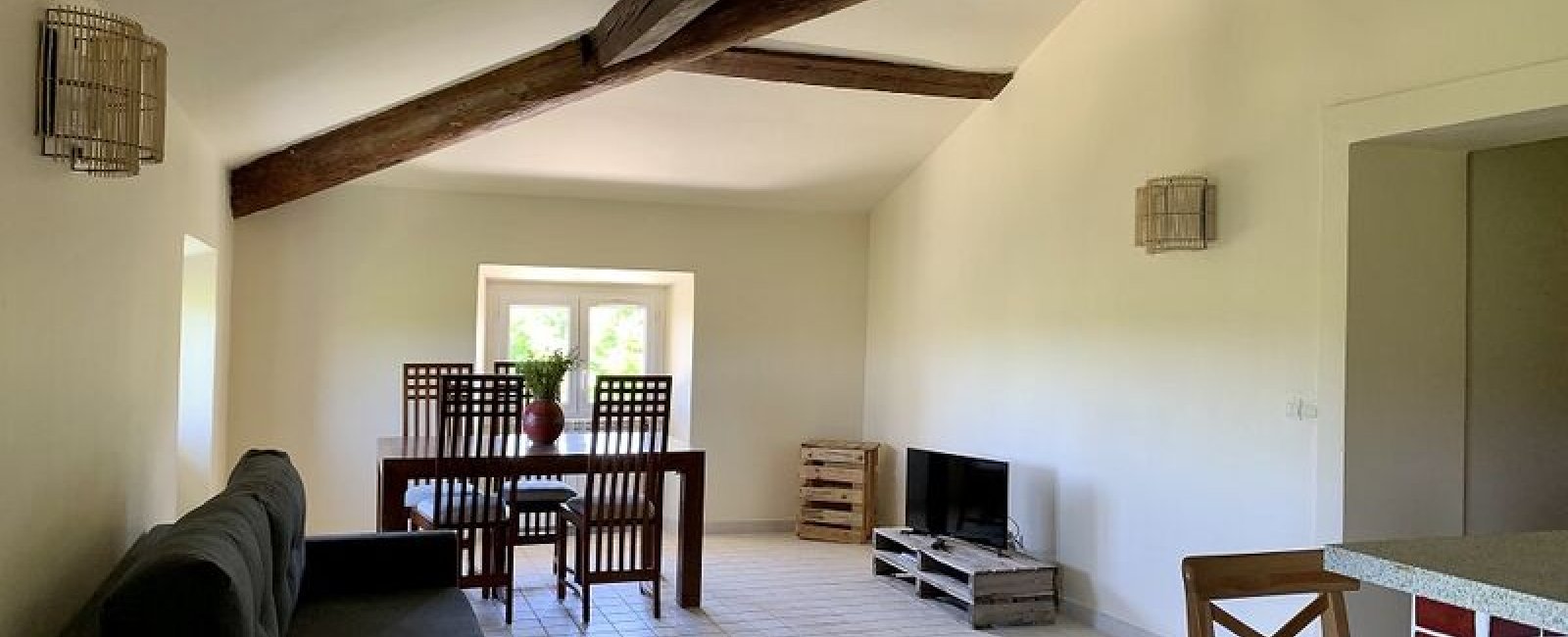 Salon appartement T3 Sauvignon Gîte des Anglades