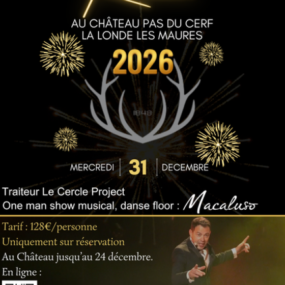 Réveillon du Jour de l'An  et One man show musical, danse floor :avec Macaluso au Château Pas du Cerf à La Londea