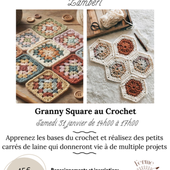 Atelier Granny Square au crochet à Collobrières.