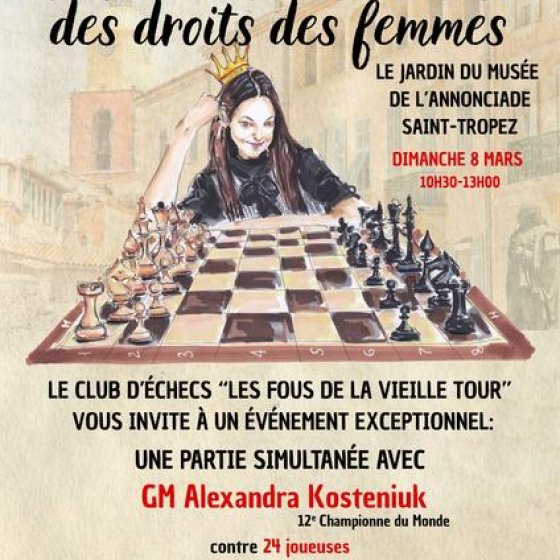 Club d'Echecs de Saint-Tropez- Simultaneous game - with 12th GM World Champion Alexandra Kosteniuk_Saint-Tropez
