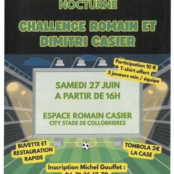 Tournoi de foot nocturne Romain et Dimitri Casier