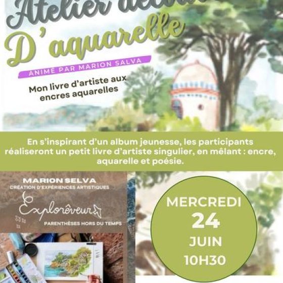 Atelier découverte d'Aquarelle à la médiathèque de Collobrières
